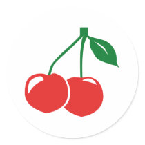 Cherry Round Stickers