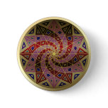 Cherry Swirl Gold Trim Mandala button