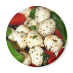 Cherry Tomato and Mozzarella Salad Fridge Magnets Cherry Tomato and Mozzarella Salad Fridge Magnets