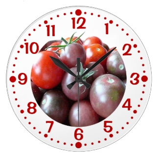 Cherry Tomatoes Custom Kitchen Clock with Minutes
