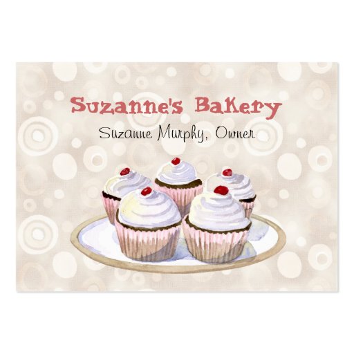 Cherry Topped Cupcakes Business Cards (front side)
