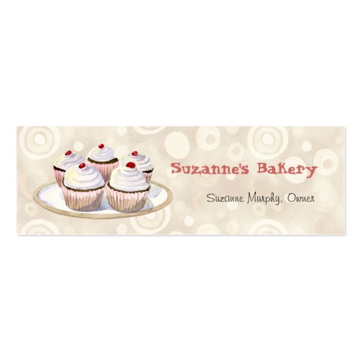 Cherry Topped Cupcakes Business Cards (front side)