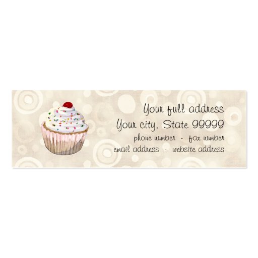 Cherry Topped Cupcakes Business Cards (back side)