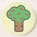 cherry tree kawaii coaster
