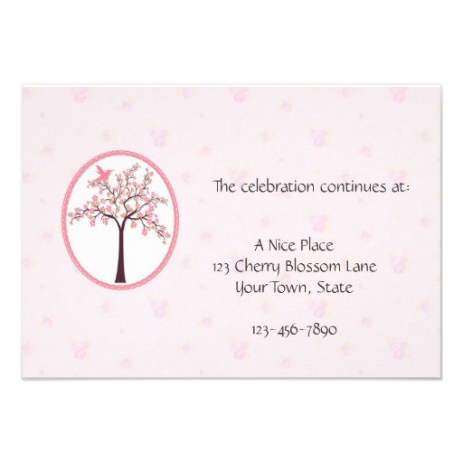 Cherry Tree Pink Reception Card Invitations