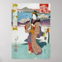Cherry Tree Sumida River Bank Print