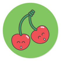 Cherry Twins Round Sticker