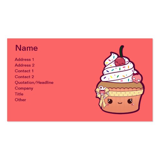 Cherry Vanilla Cupcake Business Card