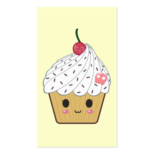 Cherry Vanilla Cupcake Business Cards (back side)