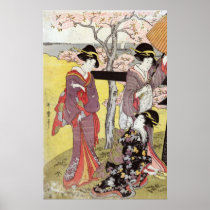 Cherry Viewing at Gotenyama by Kitagawa Utamaro Print