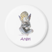 Cherub Angel and Bunny Magnet