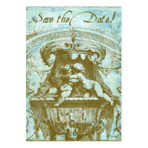 Cherub Angel Baby Vintage Save the Date Cards Business Card Templates