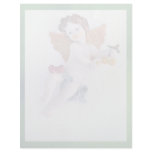 Cherub angel holding peaches letterhead template