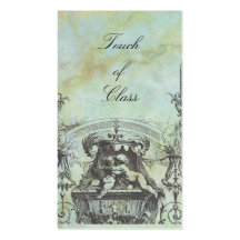 Cherub Angels French Architecture Green Business Card