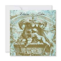 Cherub Angels French Architecture  Invitation