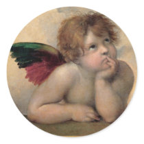 Cherub from Sistine Madonna by Raphael Round Sticker