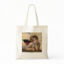 Cherub from Sistine Madonna, Raphael 1514 Canvas Bags