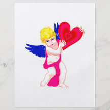 Cherub holding heart blue wings custom flyer
