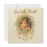 Cherub Joy to the World Christmas Card Invitation