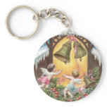 Cherubs Hanging Bells Vintage Christmas Key Chains