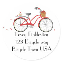 Chery Cherry Bicycle Round Stickers