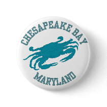 Chesapeake Bay  Blue Crab Pinback Buttons