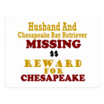 Chesapeake Bay Retr & Husband Missing Reward Postcard