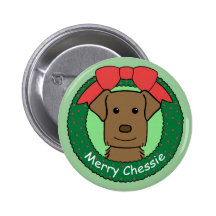 Chesapeake Bay Retriever Christmas Button