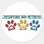CHESAPEAKE BAY RETRIEVER Mom Paw Print 1 Round Sticker