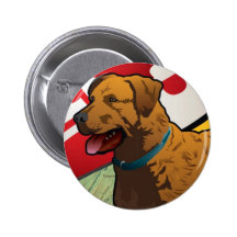 Chesapeake Bay Retriever of Maryland, "Chessie" Pinback Button