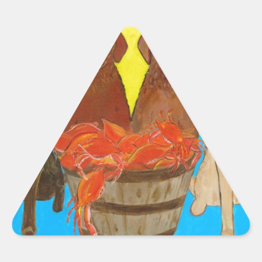 Chesapeake Bay Retriver Crabhouse Triangle Stickers