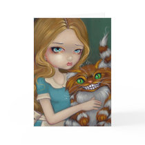 "Cheshire Cat Cuddle" Greeting Card