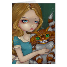 "Cheshire Cat Cuddle" Greeting Card