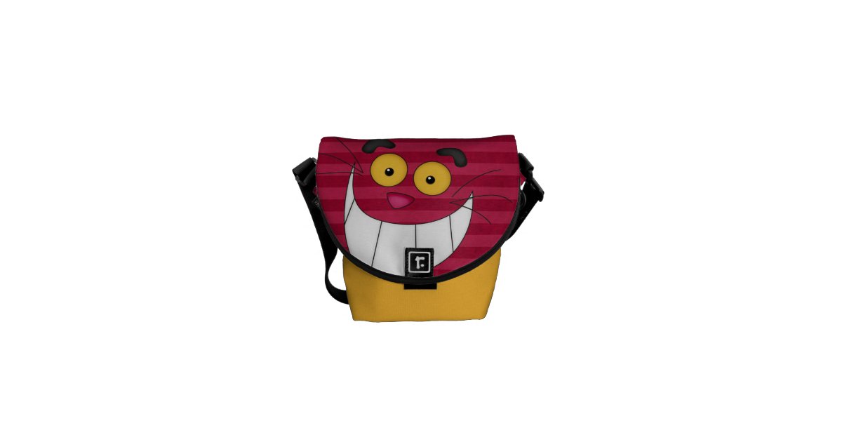 Cheshire Cat & Pink Flamingo Messenger Bag Zazzle