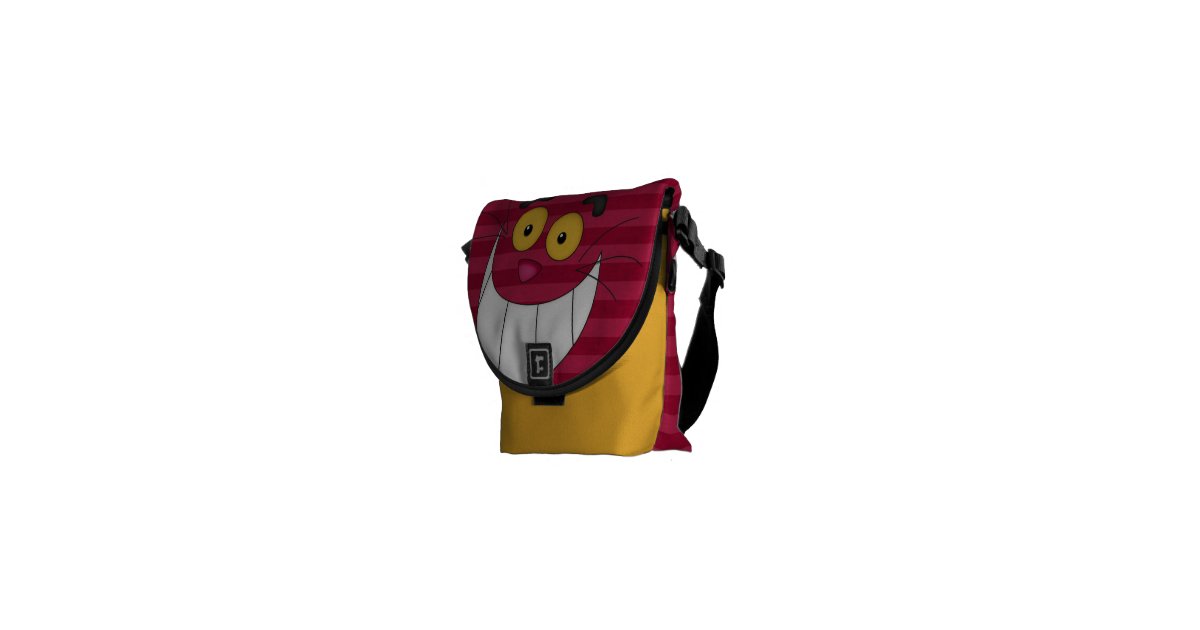 Cheshire Cat & Pink Flamingo Messenger Bag Zazzle