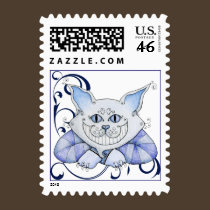 Cheshire Cat Postage Stamp