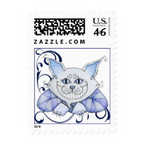 Cheshire Cat Postage Stamp by 13BlackCatsDesigns Cheshire Cat Postage Stamp