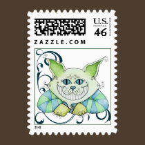 Cheshire Cat Postage Stamp