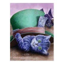 Cheshire Kitten Postcard