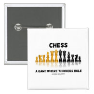 Chess A Game Where Thinkers Rule (Chess Set) Pinback Button