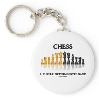 Chess A Purely Deterministic Game (Reflective Set) Key Chain