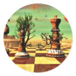 Chess Art Round Stickers