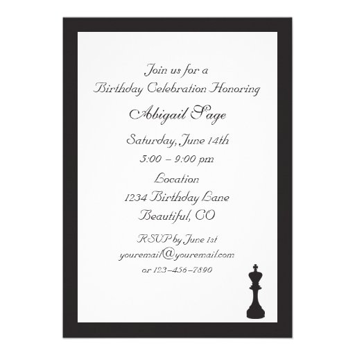 Chess Birthday Party Invitation