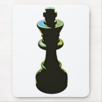 Chess, Black King, White Background Mouse Pads