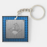 Chess; Brushed Metal-look Acrylic Key Chain