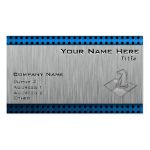 Chess; Brushed Metal-look Business Card Templates