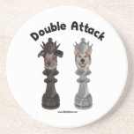 Chess Double Attack Dogs Coasters