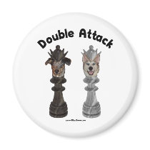 Chess Double Attack Dogs Magnets