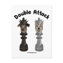 Chess Double Attack Dogs Post Card
