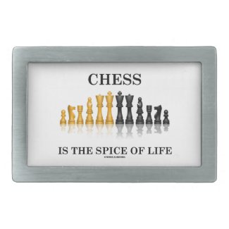 Chess Is The Spice Of Life (Reflective Chess Set) Rectangular Belt Buckles